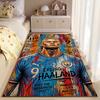 Sports Area Rug, Erling Haaland Manchester City 9 Graffiti Crown Poster, Fan Cave Decor, Non-Slip Mat