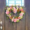Heart Shaped Wreath Valentine's Wreath Flower Wreath Artificial Rose Garlands