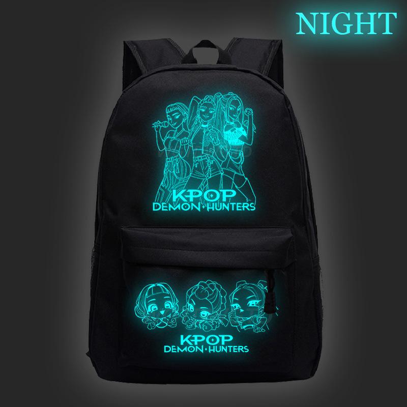 

Luminous Backpack Demon Hunters KPop Demon Hunters Cross-border Large Capacity Student School Bag Casual Simple No Spec