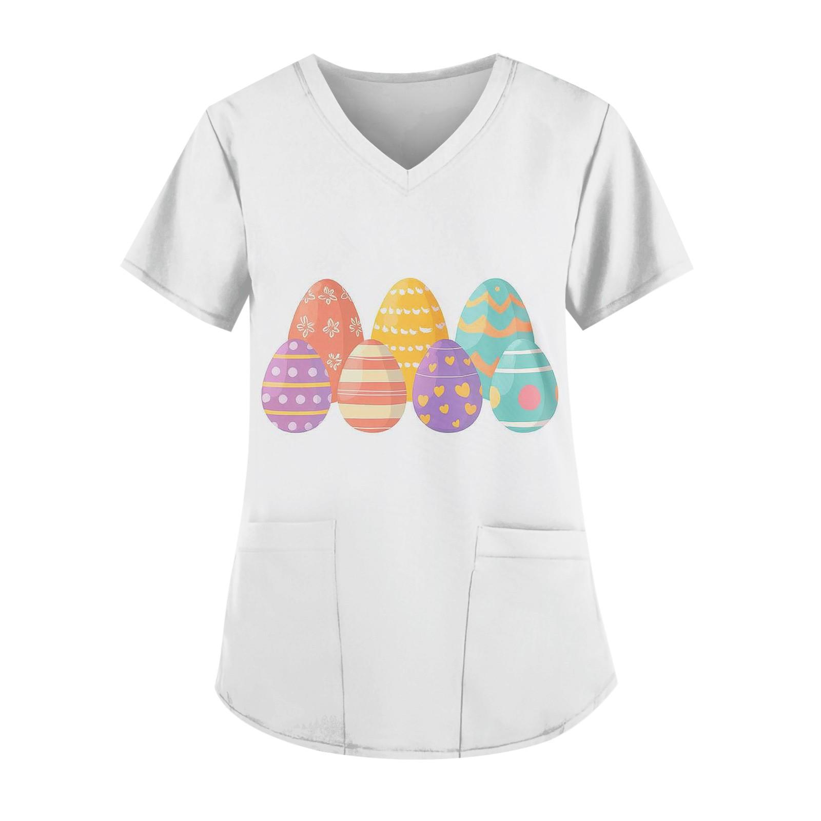 

Жіночі модні повсякденні топи з принтом і захисний робочий одяг із V-подібним вирізом XL білий