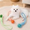 Dog Ball Toy with Rope Interactive Interactive Leaking Balls for Small Medium Dogs Chewing Bite Resistant Pet Tooth Cleaning