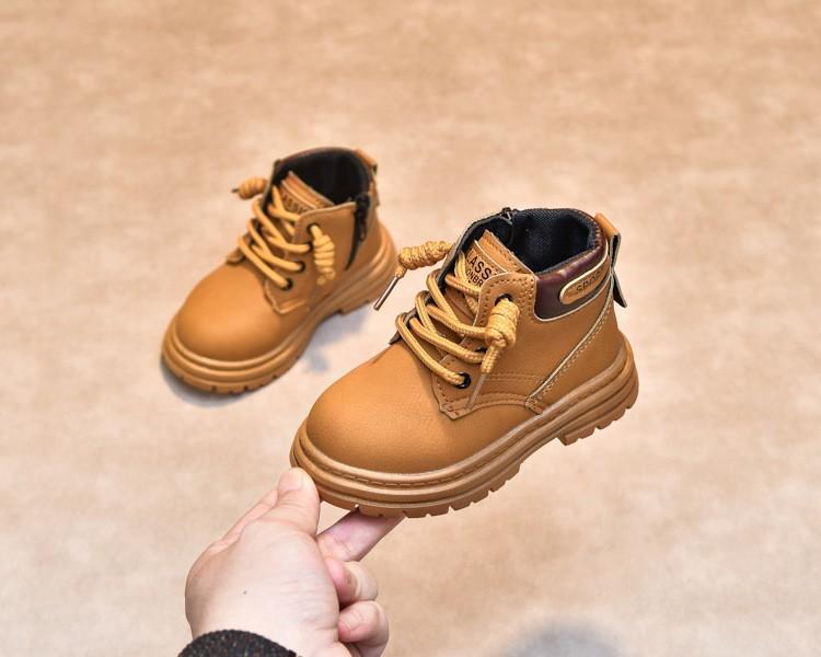 

Детская мода Ботинки короткие в британском стиле Боковая молния M Ботинки Мартина Обувь 21