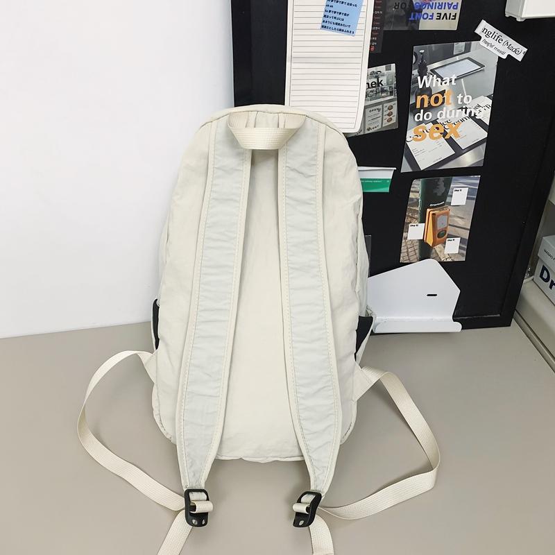Solid Color Student Schoolbag Men Travel Bag Women's Small Backpack