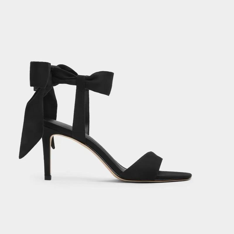 Fashion Temperament Stiletto Sandals Summer New Round Head Open Toe Butterfly Knot Ribbon Anti-slip Wear-resistant High Heels