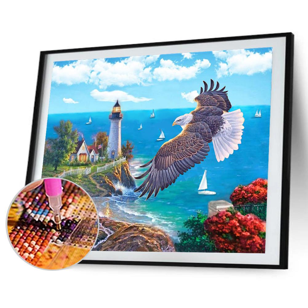 Buy 5D DIY Diamond Painting Kits Beach Full Round Drill Wall Decor Art ...