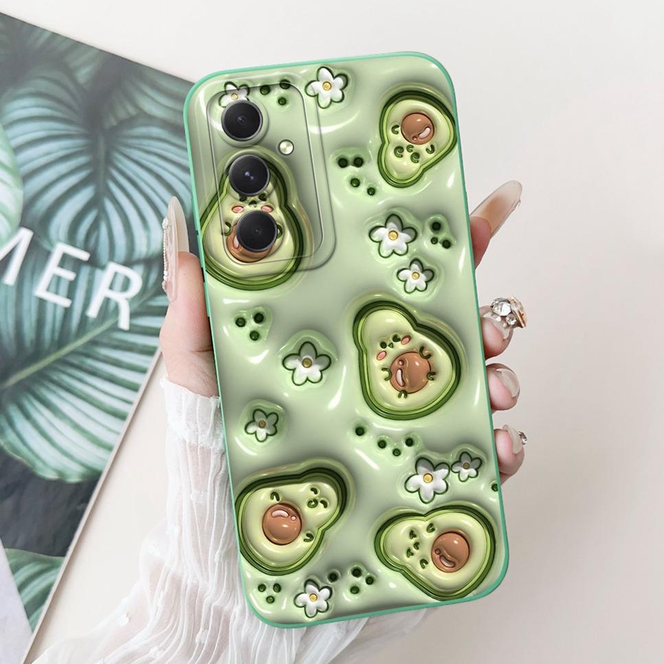 For Samsung Galaxy M55 Case SM-M556B Flower Cartoon Panda Soft Silicone Cover For Samsung M55 5G 6.7"Shockproof Phone Case Funda