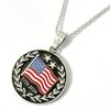 American Hip-hop Style Alloy Drip Oil National Flag Round Pendant Commemorative Men's and Women's Necklace Pendant Accessories