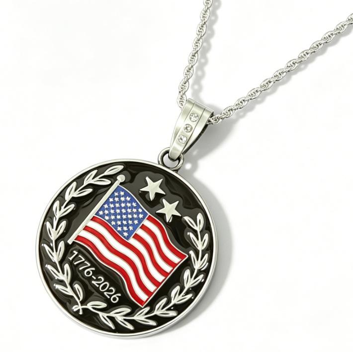 Alloy American Flag Oil Drop Pendant Independence Day Commemorative Hip Hop Versatile Necklace Jewelry