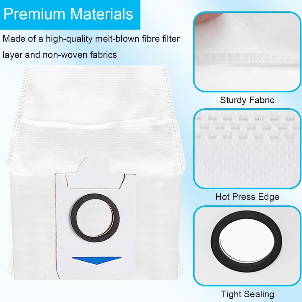 Worek do odkurzacza EATBALE kompatybilny z workiem na kurz Ecovacs Deebot T10 kompatybilny z robotem ssącym Ecovacs Deebot X1 Plus o dużej pojemności