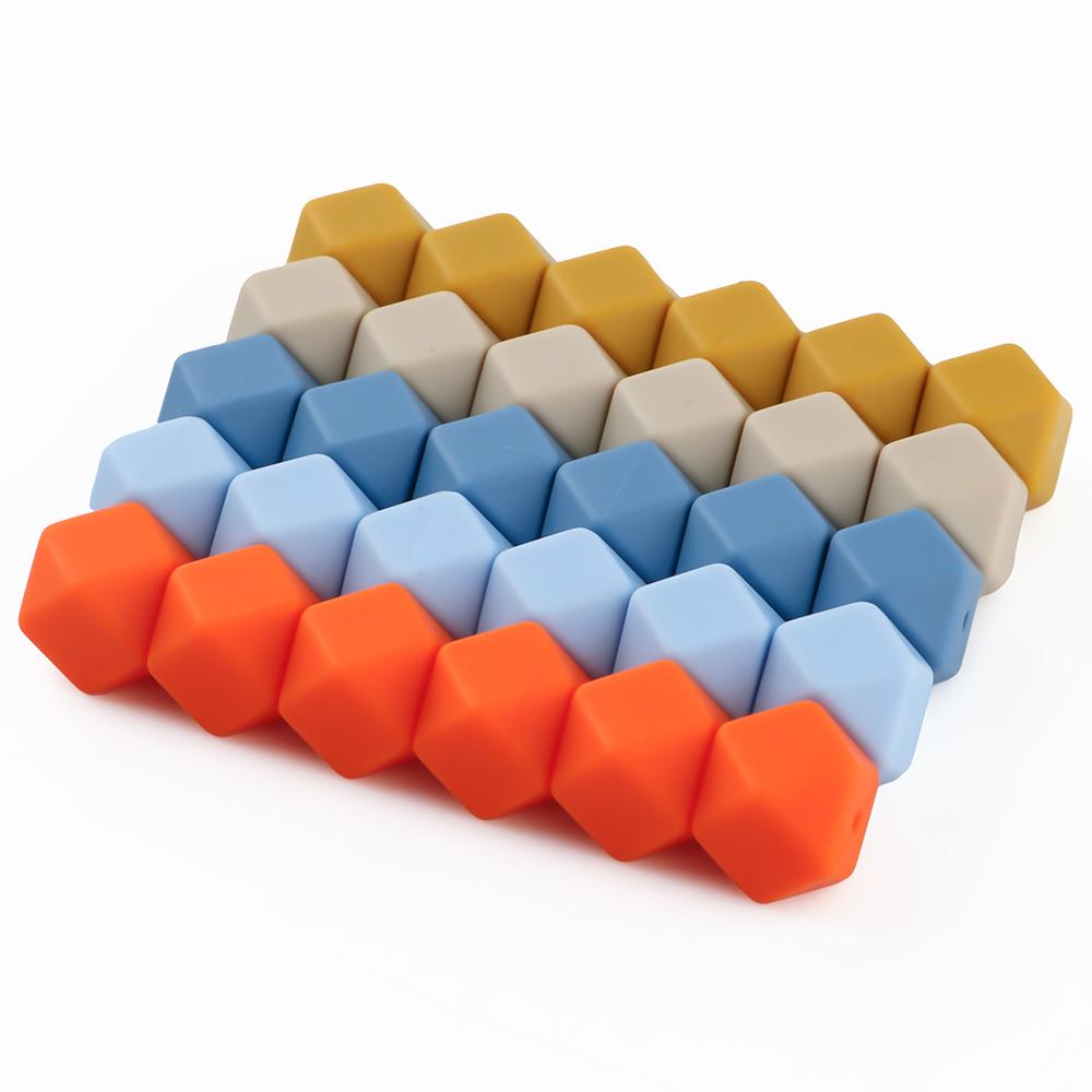 

30Pcs/Lot 14MM Polyhedral Silicone Beads For DIY Handmade Accessories, Keychains, Backpack Chains, Etc