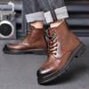 Fashion Men Comfortable Walking Boot 2024 Men's High-top Fashion Shoes New Motorcycle and Ankle Boots Waterproof Boots Men Leather Shoes