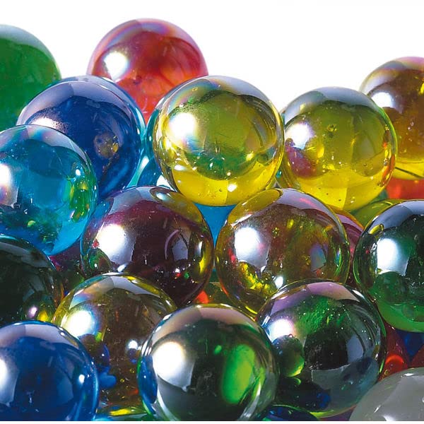 Camel Toys Made In Japan Glass Color Marble Mix Color Approximately 1 Bag Marbles, 100-Pack "Aurora (Glossy Mix) 17mm" - (100 Marbles)