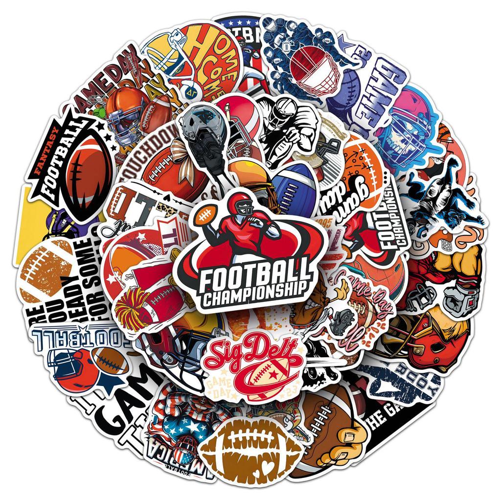 50 American Football Graffiti Stickers – Cool Sports-Inspired Designs for Phone Cases, Computers, and Refrigerators.