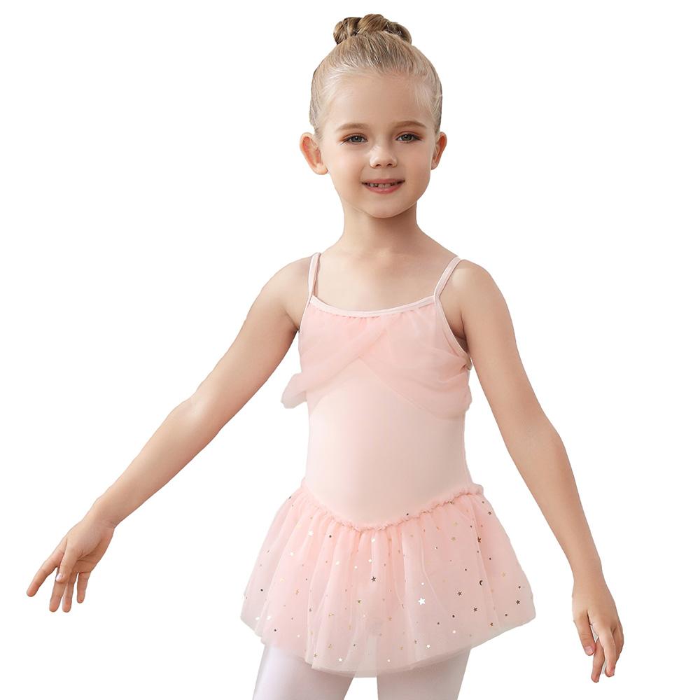 Sequins Dance Leotard Ballet Skirt Princess Sleeveless Ballet Clothes Girls GymnasticsTrainning Suit