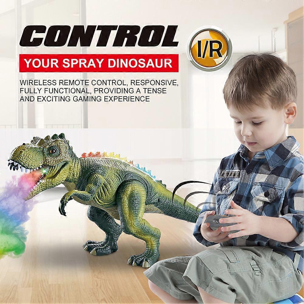 Remote Control T-Rex Dinosaur Robot Toy, Electronic Walking T-Rex Dinosaur with Roaring Sounds, Lights & Spray, Realistic Jurassic Rex Toy for Kids