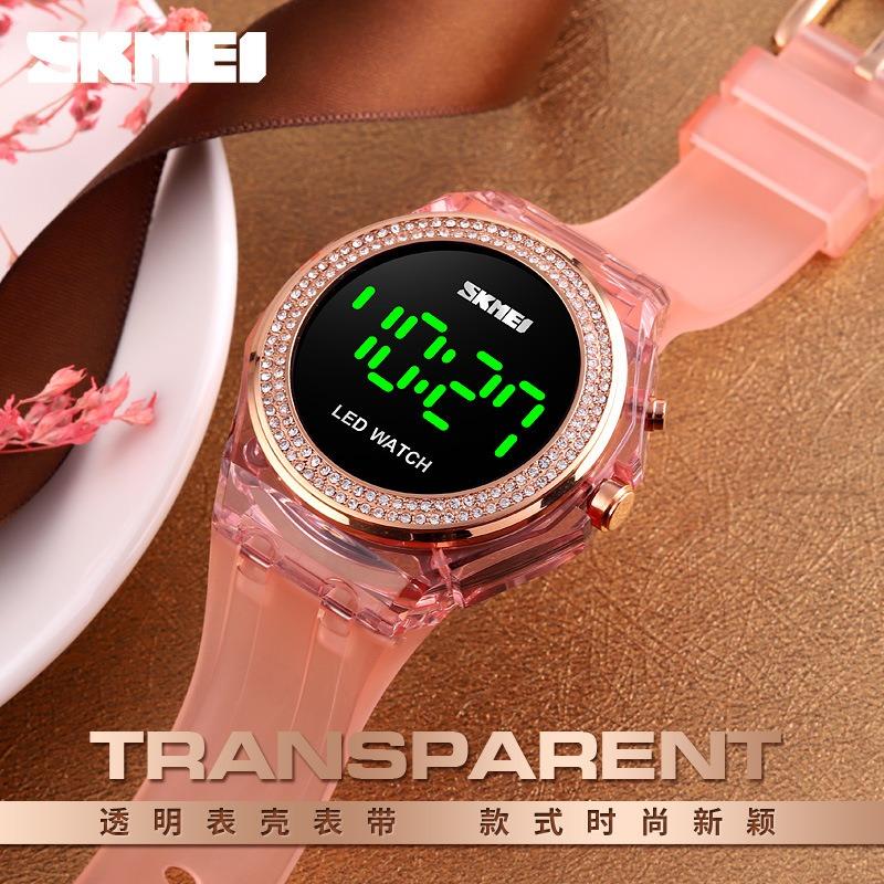 Stylish New Ed Creative Watch, Transparent Large Dial Female Student Outdoor Sports Waterproof Electronic Watch