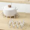 2026 New Stainless Steel Expanding Pot Holder Mat Heat Trivet NonSlip Expanding Design for Multiple Pans Easy Clean