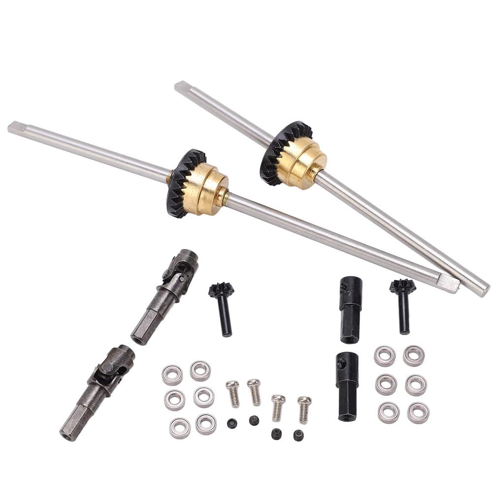 High-Precision Metal Drive Shaft, Gear Bridge, Axle, and Differential Kit for WPL C14, C24, C34, C44, B14, B16, B24, and B36 116 RC Cars. WPL