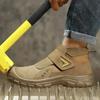 Welding Safety Shoes - Anti-Scald Steel Toe Boots for Men/Women, Anti-Smash & Puncture Proof, Wear-Resistant Suede Work Shoes