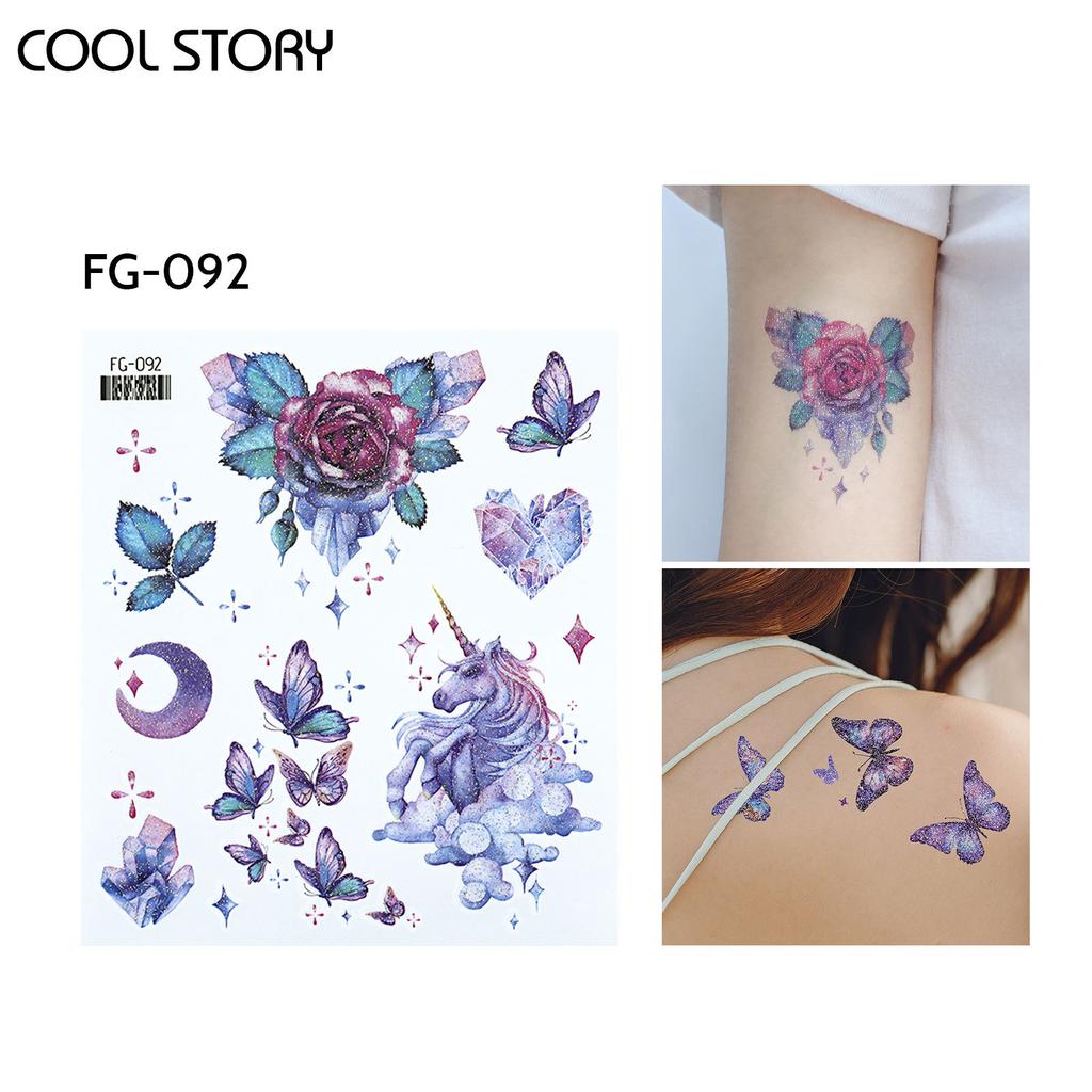 Party Stickers, Trendy Gold and Silver Embossed Valentine's Day Tattoo Stickers, Waterproof and Long-lasting Fake Tattoo Stickers