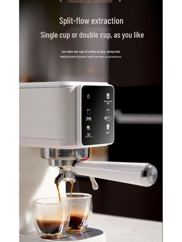 Compact Semi-Automatic Espresso Machine with Milk Frother for Hot & Cold Beverages