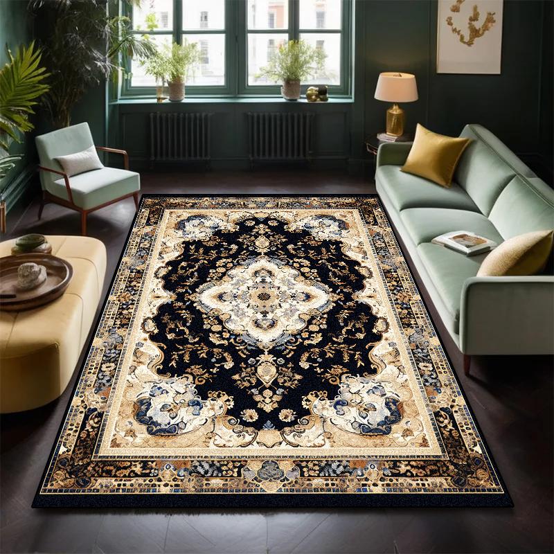 Vintage Persian Carpet Large Size Living Room Decoration Home Rug Fluffy Soft Bedroom Lounge Rugs Non-slip Washable Kitchen Mat