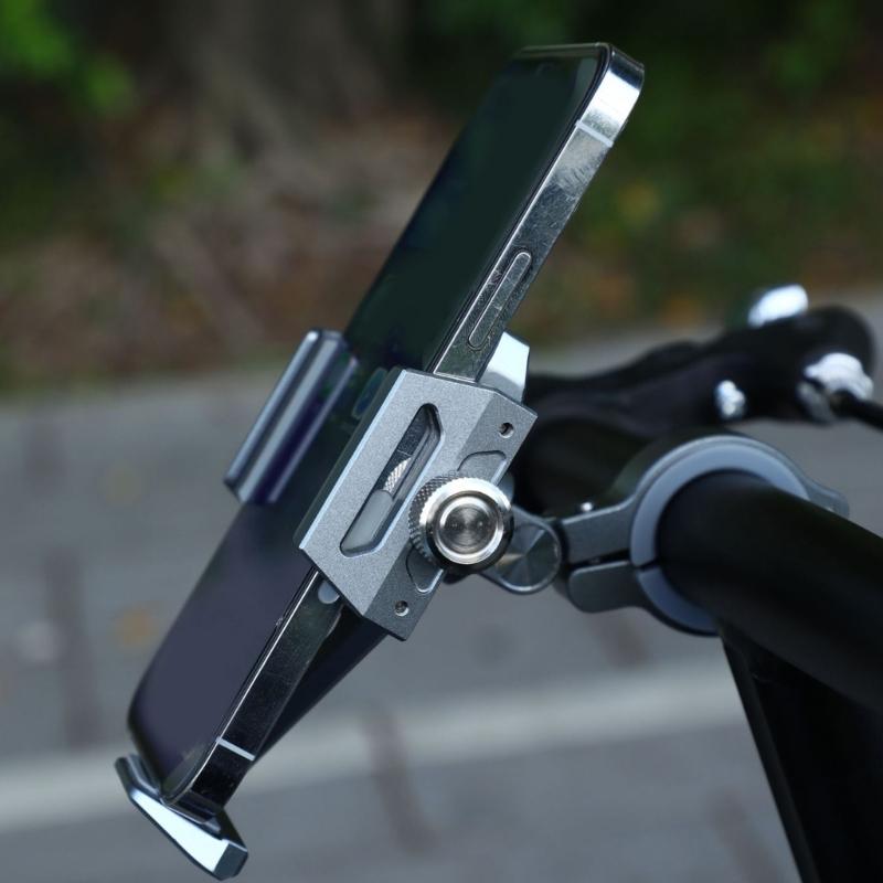 Motorcycle Phone Holder Handlebar Mounted Cellphone Cradles Shockproof Stand Holder for Scooter Bike 360 Degree Rotating