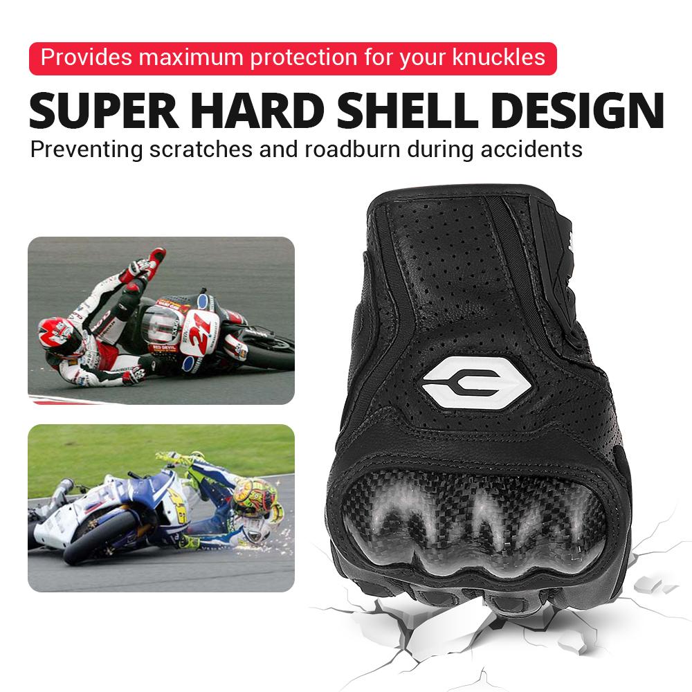 Men Leather Gloves Summer Breathable Motorcycle Racing Gloves Motorbike Guantes Moto Motocross Cycling Gloves Protective