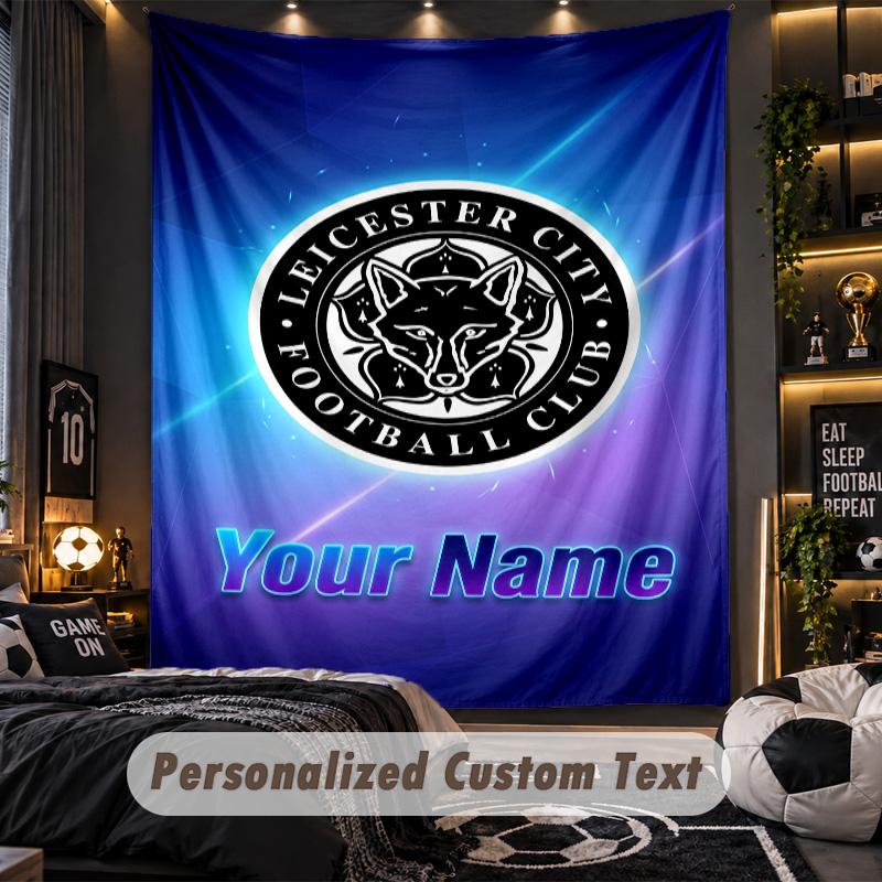 TapestryLeicester City Custom Name Text Personalized Wall Hanging Tapestry Home Wall Decor