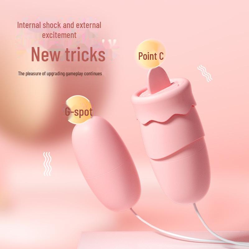 Lai Le Doppel-Spring-Ei-Vibrator mit Fernbedienung – Starker Stoß, Zungenlecken, Sprunggefühl für die weibliche Masturbation