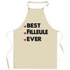 Kitchen Apron - GIRL Best Ever - Breton Print - Durable Cotton - Adjustable Ties