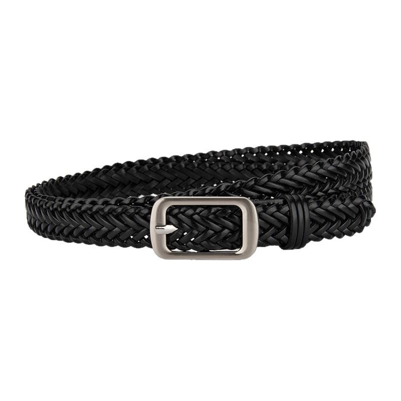 European and American Artificial Braided Belt Women's Square Buckle Retro Decorative Pants with Suit Ins Style Women's Belt