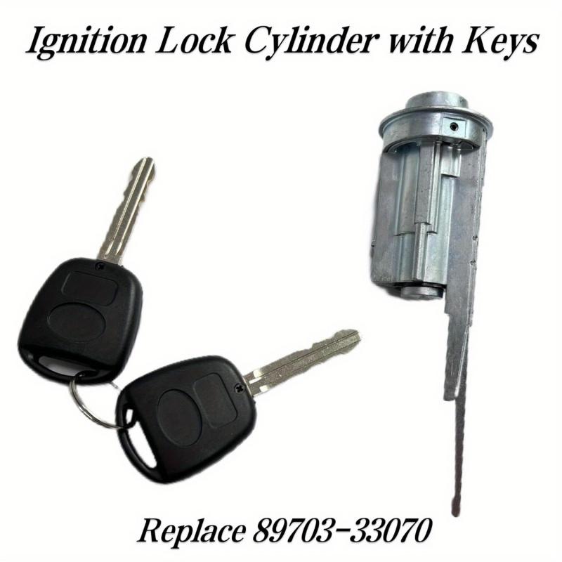 Ignition Lock Cylinder Switch with 2 Keys for Toyota Tundra 2003-2006 Sequoia 2001-2007 Avalon 2005-2012 Replace 89703-33070