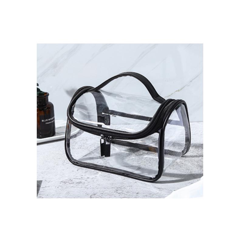 

Большая вместительная прозрачная косметичка из ПВХ - портативный органайзер для туалетных принадлежностей в стиле подушки