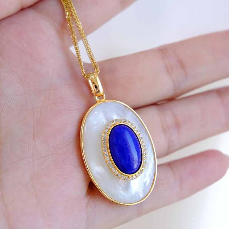 

Дизайнерское новое ожерелье из искусственного рябчика с лазуритом, винтажные серьги из жемчуга для женщин, высококачественные комплекты ювелирных изделий