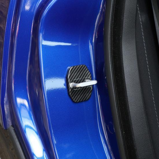 4x Door Lock Cover Buckle Protector Trim Kit for Dodge Charger 10+ Carbon Fiber