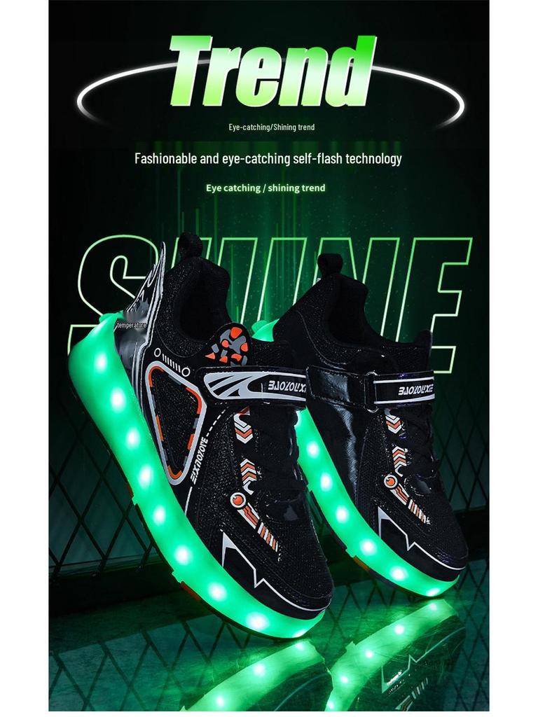Kids' Mesh Running Shoes & Multi-Wheeled Roller Skates for Boys & Girls