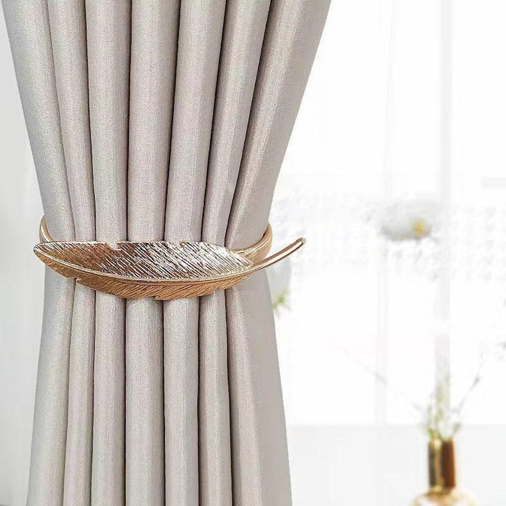 Elk Feather Curtain Tieback Leaf Peacock Peony Elastically Curtains Tie Backs Simple Fashion Curtain Binding Strap