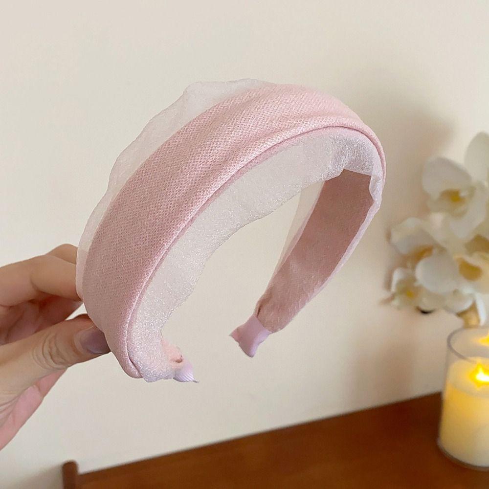 Sweet Chiffon Headband Korean Style Wide Edge Hairband Temperament Women Hair Hoop  Women/Lady