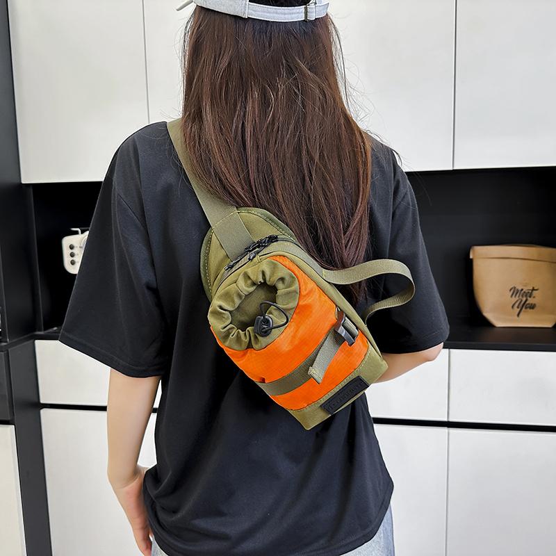 Unisex Crossbody Bag – Korean Minimalist Design Compartment with Water Bottle Holder for Hiking Climbing