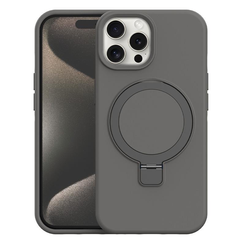 Applicable to iPhone16promax liquid silicone mobile phone case large hole Apple 15 all-inclusive anti-drop solid color mobile phone case