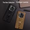 Genuine Leather Dragon Head Pattern Protective Cover for Honor Magic3 and Magic3 Pro.