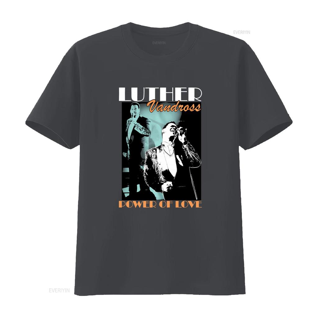 Luther Vandross Power of Love Mens T Shirt R B Soul Singer Live On Stage Print Vintage Washed Graphic Soft Breathable Stylish