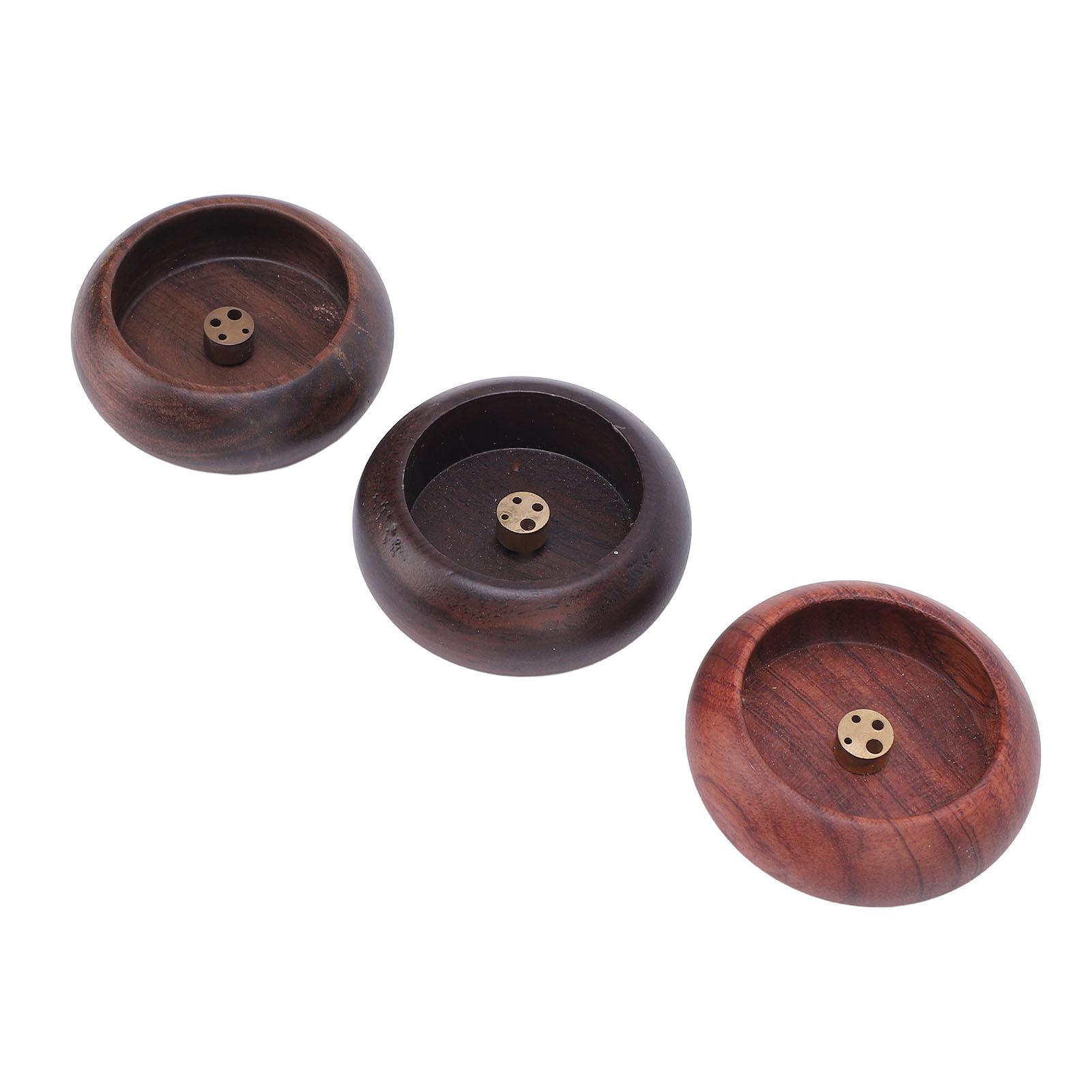 

3pcs Incense Holder Walnut Rosewood Ebony Solid Wood Vintage Incense Stick Burner for Home Decor