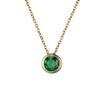 Shiny Colorful CZ Birthstone Necklace Round Stainless Steel Link Chain Necklace Boutique Birth Stone Zircon Necklace for Women