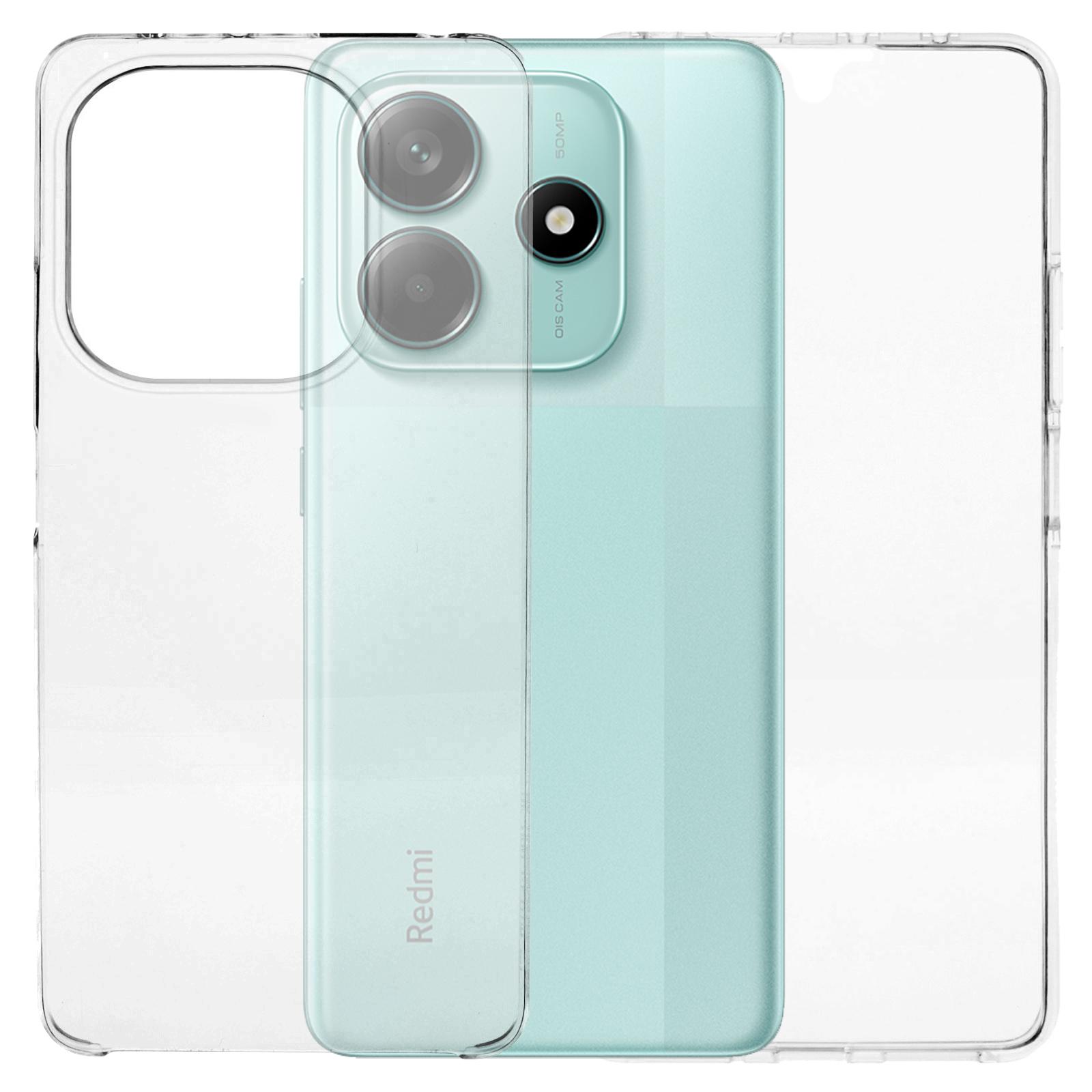 

For Xiaomi Redmi Note 14 5G Case TPU Frame Clear Acrylic Back Phone Cover with PET Film Style A