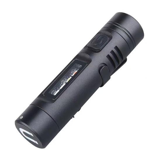 Rechargeable Flashlight Hands-Free LED Torch with Magnetic Base And Rear Buckle 500 Lumens High Power Mini Light for Camping Hiking Travel