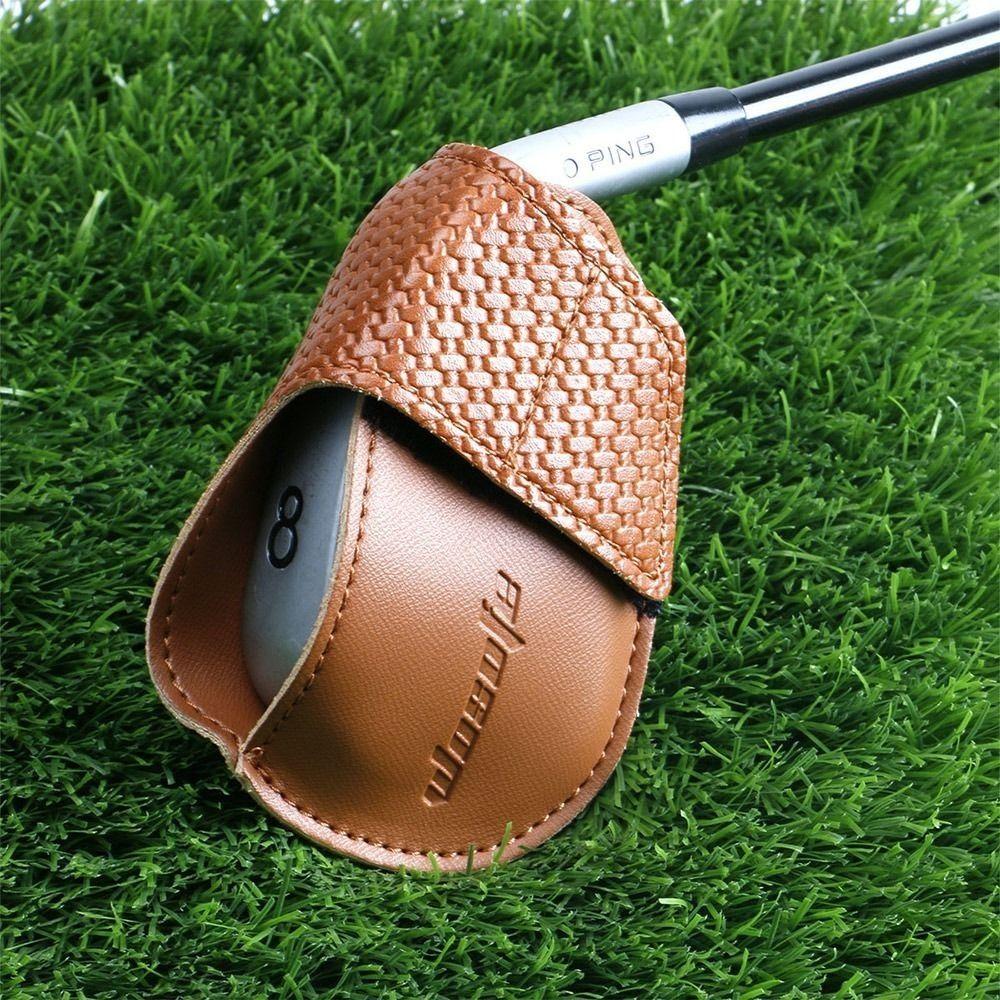 PU Leather Golf Iron Headcovers Golf Training Equipment Wear Resistant Golf Club Head Cover Dustproof Waterproof