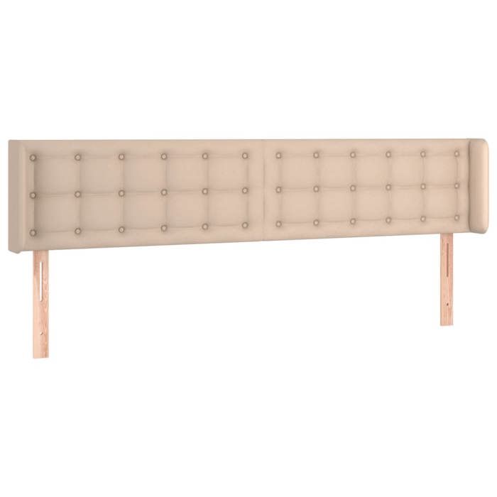 Exclusive House - Cappuccino Headboard with Ears 163x16x78/88 Cm Faux Leather
