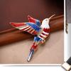 1Pcs Chinoiserie Blue White Porcelain Hummingbird Brooch Shiny Rhinestone Lapel Pin Unique Gift for Female Friends